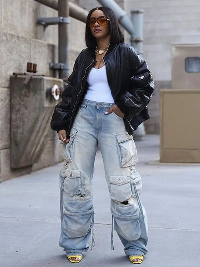Pantalón Cargo Wide Leg